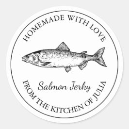 Homemade Lmon Jerky Label Runder Aufkleber