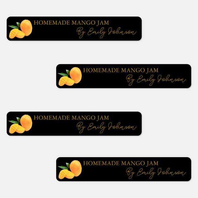Homemade Mango Jam Thin Label Etiketten (Gruppe)