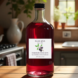 Homemade mit dem Sloe-Gin-Label der Liebe Alkoholflaschenetikett