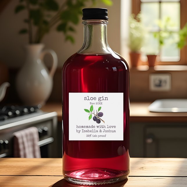 Homemade mit dem Sloe-Gin-Label der Liebe Alkoholflaschenetikett (Von Creator hochgeladen)