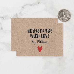 Homemade mit Liebe Kraft Small Business Mitteilungskarte