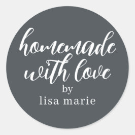 Homemade mit Liebe Personalisiert Off-Black Gesche Runder Aufkleber