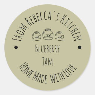 Homemade mit Liebe Sage Green Jam Canning Label Runder Aufkleber