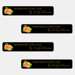 Homemade Mixed Citrus Jam Thin Siegel Label Etiketten