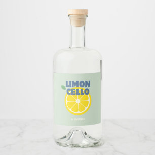 Homemade Modern Mint Limoncello Alkoholflaschenetikett
