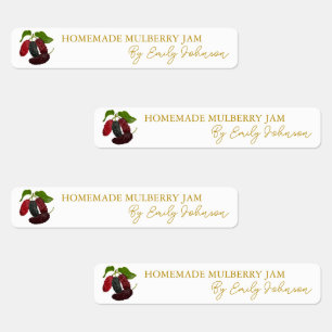 Homemade Mulberry Jam Thin Siegel Label Etiketten