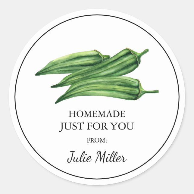 Homemade nur für das Okra-Label Runder Aufkleber (Vorderseite)