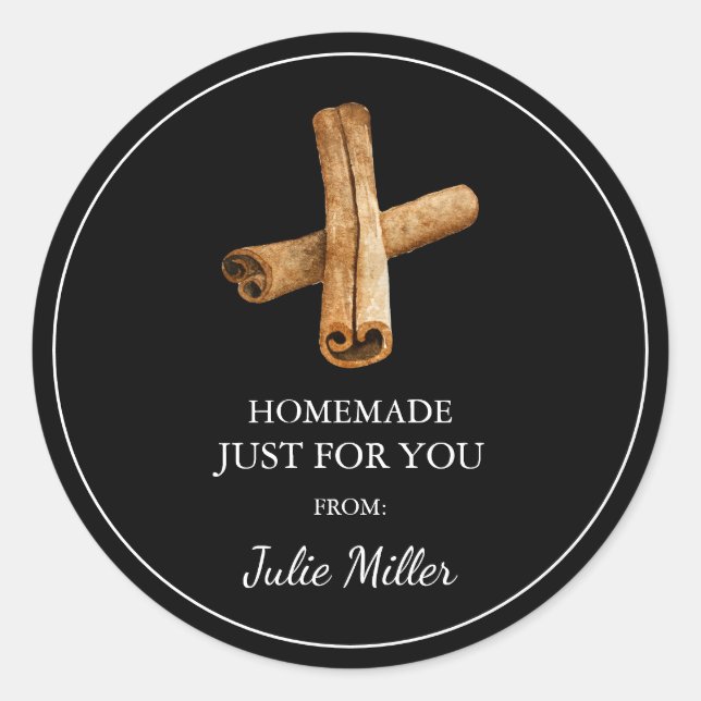 Homemade nur für dich Zimt-Label Runder Aufkleber (Vorderseite)