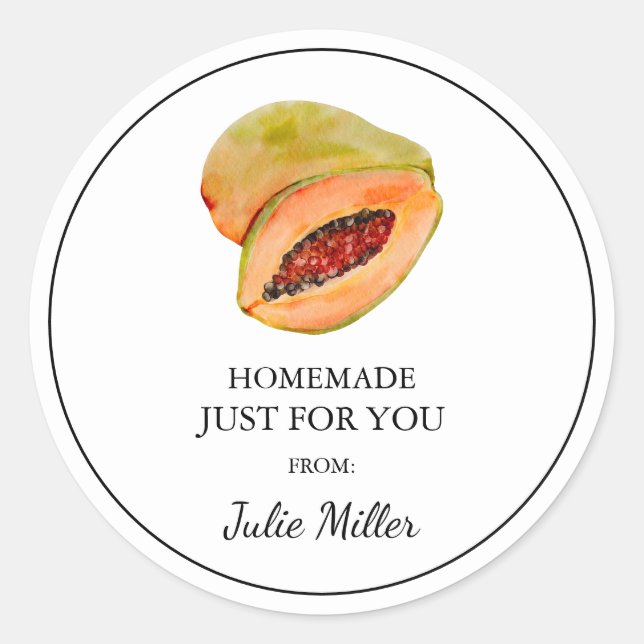 Homemade nur für Papaya-Label Runder Aufkleber (Vorderseite)