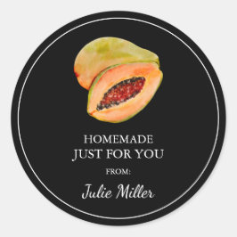 Homemade nur für Papaya-Label Runder Aufkleber