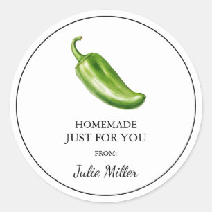 Homemade nur für Sie jalapeno-Label Runder Aufkleber