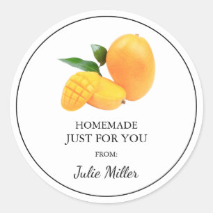 Homemade nur für Sie Mango-Label Runder Aufkleber