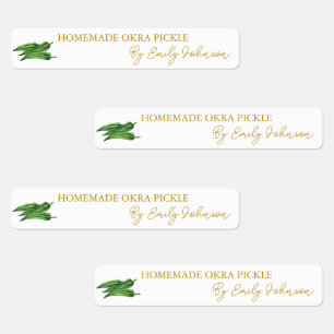 Homemade Okra Pickle Thin Label Etiketten