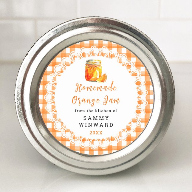 Homemade Orange Jam Canning Label Runder Aufkleber (Von Creator hochgeladen)