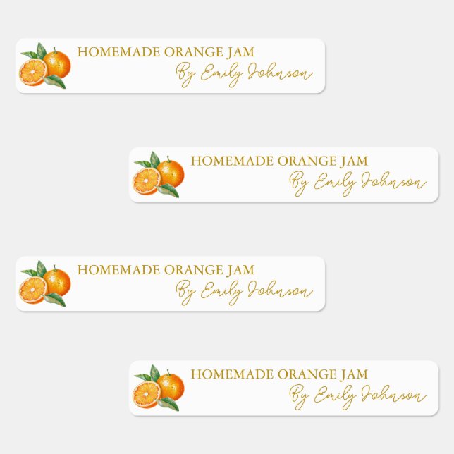 Homemade Orange Jam Thin Label Etiketten (Gruppe)