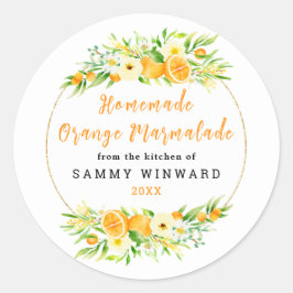 Homemade Orange Marmalade Canning Label Runder Aufkleber