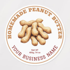 Homemade Peanut Butter Product Label Waterproof Etiketten