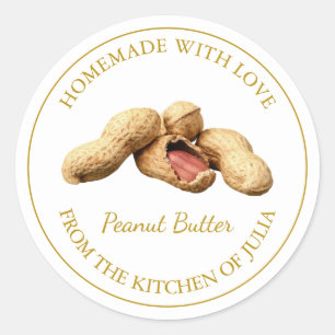 Homemade Peanut Butter weiß Runder Aufkleber