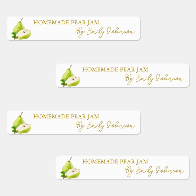 Homemade Pear Jam Thin Label Etiketten (Gruppe)
