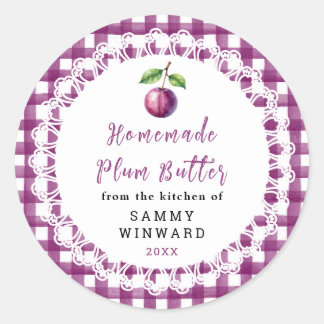 Homemade Plum Butter Label Runder Aufkleber