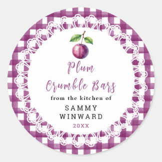 Homemade Plum Crumble Bars Label Runder Aufkleber