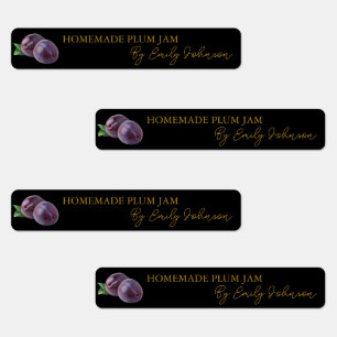 Homemade Plum Jam Thin Label Etiketten