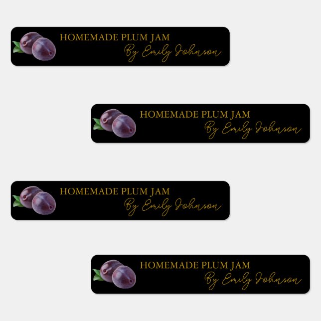 Homemade Plum Jam Thin Label Etiketten (Gruppe)
