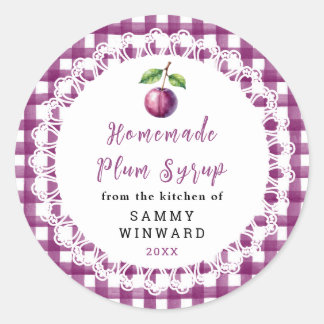 Homemade Plum Liqueur Label Runder Aufkleber