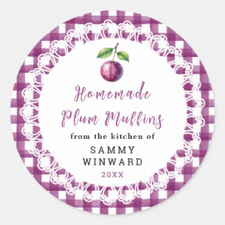 Homemade Plum Muffins Label Runder Aufkleber