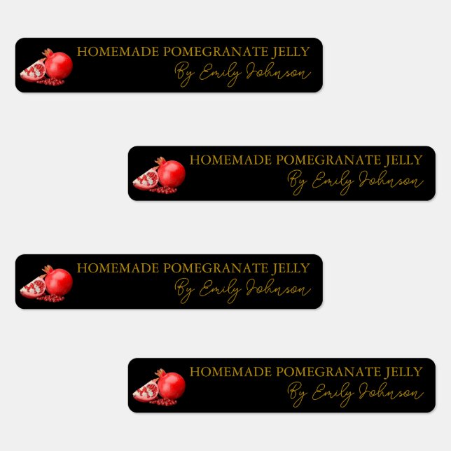 Homemade Pomegranate Jelly Thin Label Etiketten (Gruppe)