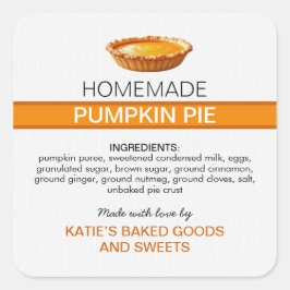 Homemade Pumpkin Pie Label | Fall Baking Sticker