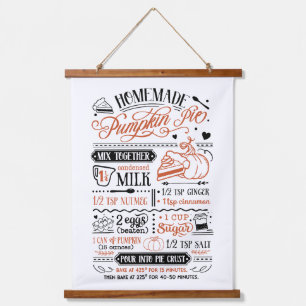 Homemade Pumpkin Pie Rezept   Bauernhof Wandteppich Mit Holzrahmen
