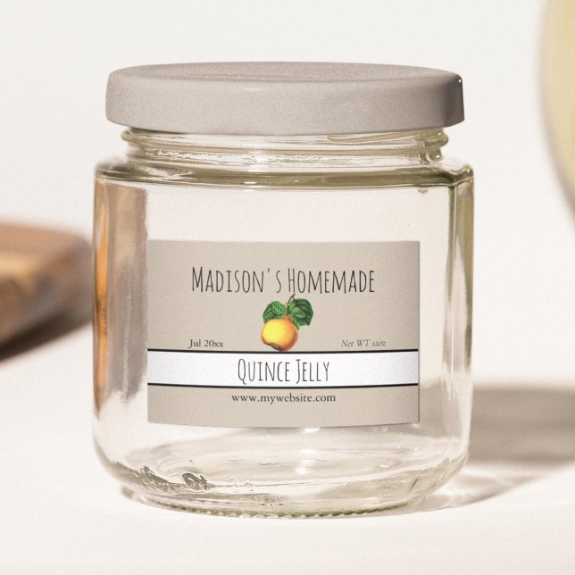 Homemade Quince Jelly Labels Lebensmitteletikett (Von Creator hochgeladen)