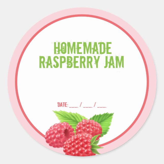 Homemade Raspberry Jam Canning Sticker (Vorderseite)