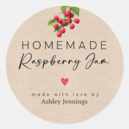 Homemade Raspberry Jam Labels | Made with Love Runder Aufkleber