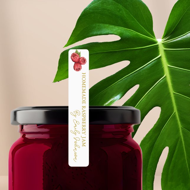 Homemade Raspberry Jam Thin Label Etiketten (Von Creator hochgeladen)