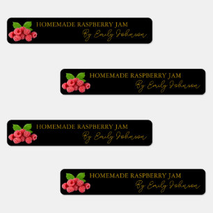 Homemade Raspberry Jam Thin Label Etiketten