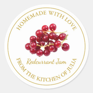 Homemade Redcurrant Jam Label weiß Runder Aufkleber