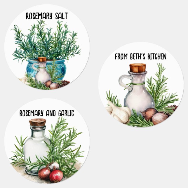 Homemade Rosemary Salt and Spice Etiketten (Gruppe)