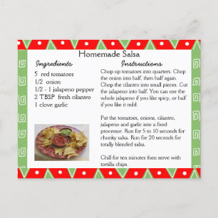 Homemade Salsa Rezept Card Postkarte