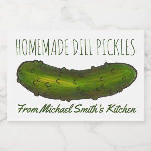 Homemade Sour Dill Green Kosher Pickles Canning Lebensmitteletikett