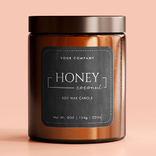 Homemade Soy Candle Calligraphy Black Chalkboard Quadratischer Aufkleber