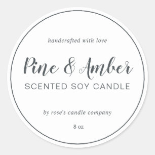 Homemade Soy Candle Chic Calligraphie Off Black Runder Aufkleber