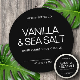 Homemade Soy Candle Chic Calligraphy Black Classic Runder Aufkleber