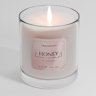 Homemade Soy Candle Chic Calligraphy Pink Classic Quadratischer Aufkleber