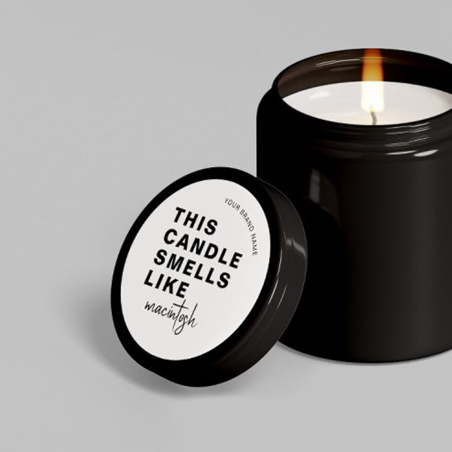 Homemade Soy Candle Chic Calligraphy White Classic Runder Aufkleber (Von Creator hochgeladen)