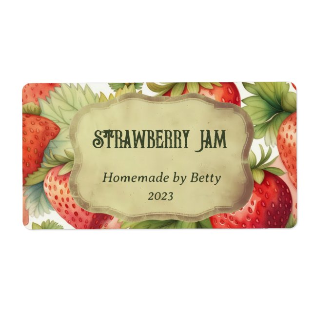 Homemade Stawberry Jam Labels Set (Vorne)