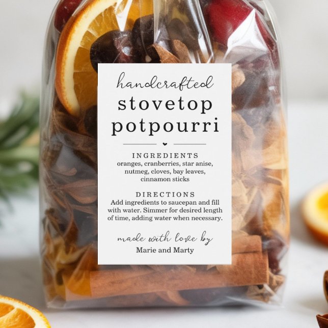 Homemade Stovetop Potpourri Gift Labels Lebensmitteletikett (Von Creator hochgeladen)