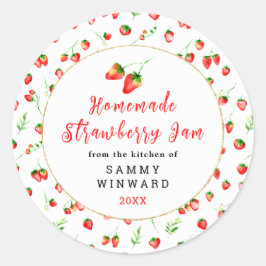 Homemade Strawberry Jam Canning Label Runder Aufkleber