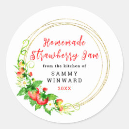 Homemade Strawberry Jam Canning Label Runder Aufkleber
